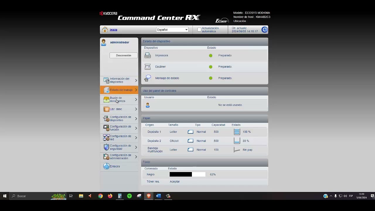 Configurar Escáner Kyocera vía Ftp