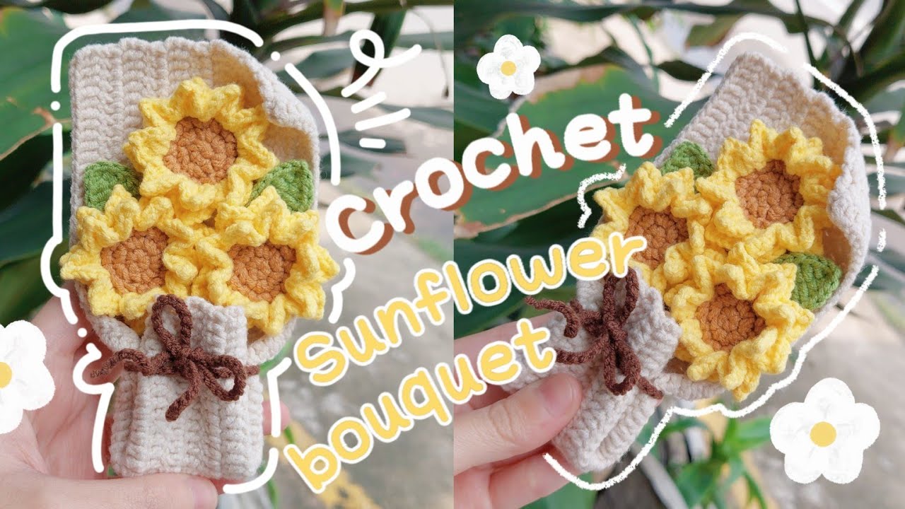 Crochet Sunflower Bouquet 🌻 | Crochet Gift Ideas 🌻 | Móc Bó Hoa Hướng Dương ✨️ | Lem'n Do