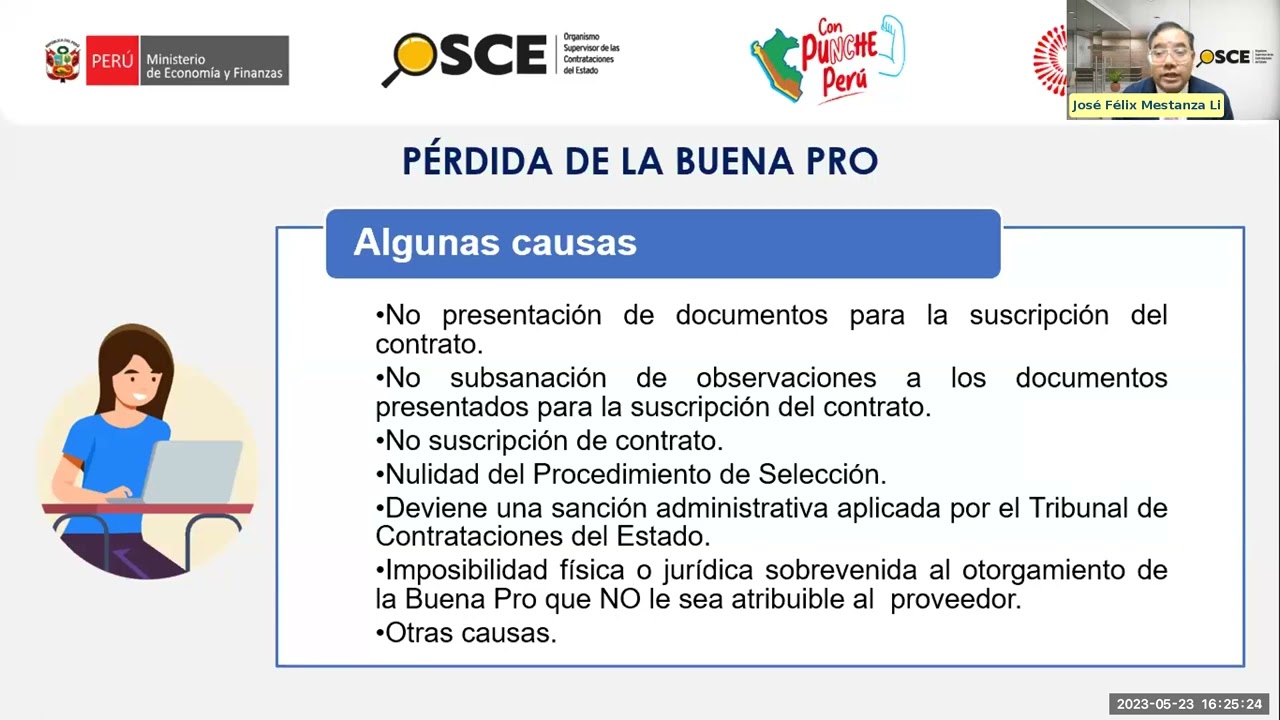 #CasosPrácticosOSCE sobre causas de pérdida de la buena pro