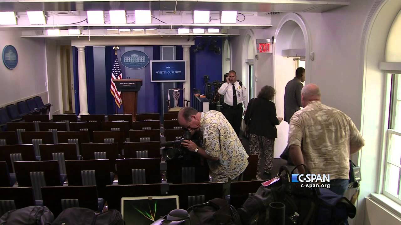 White House Press Briefing Evacuated (C-SPAN)