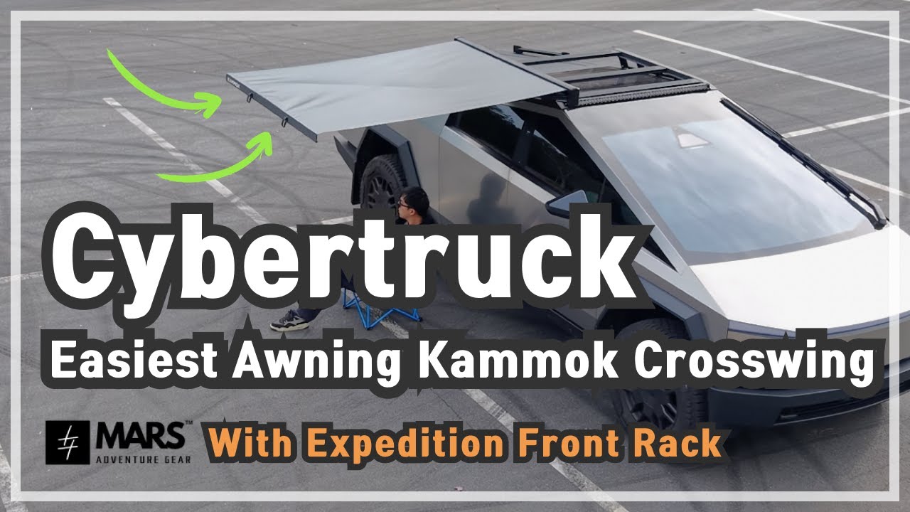 Upgrade Your Camping Game with Kammok Crosswing Awning on Your Cybertruck