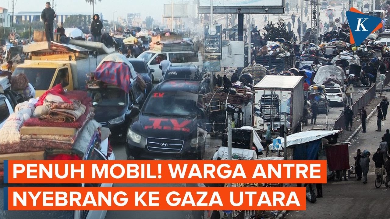 Potret Antrean Panjang Kendaraan Warga Palestina, Penuh dengan Barang!