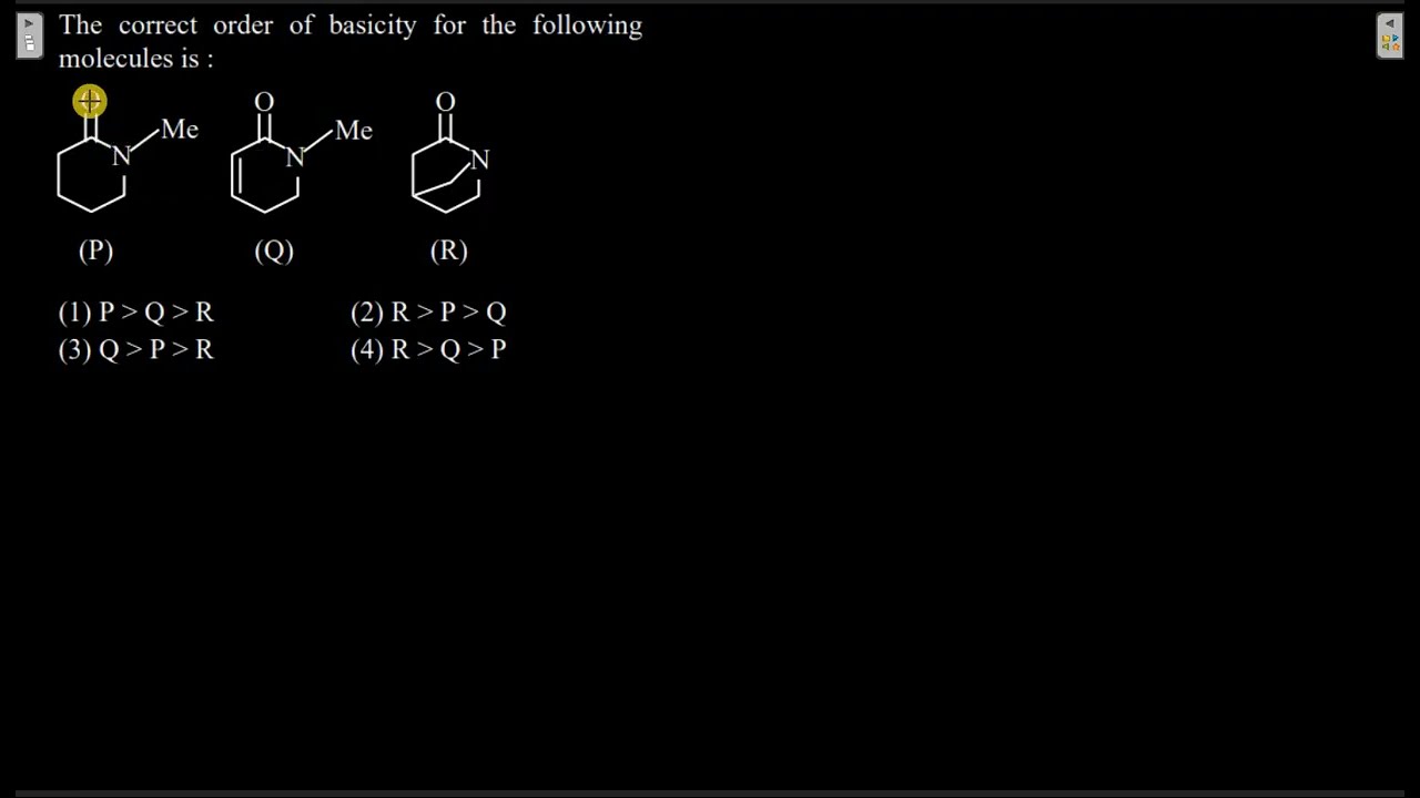 The correct order of basicity for the following molecules is: