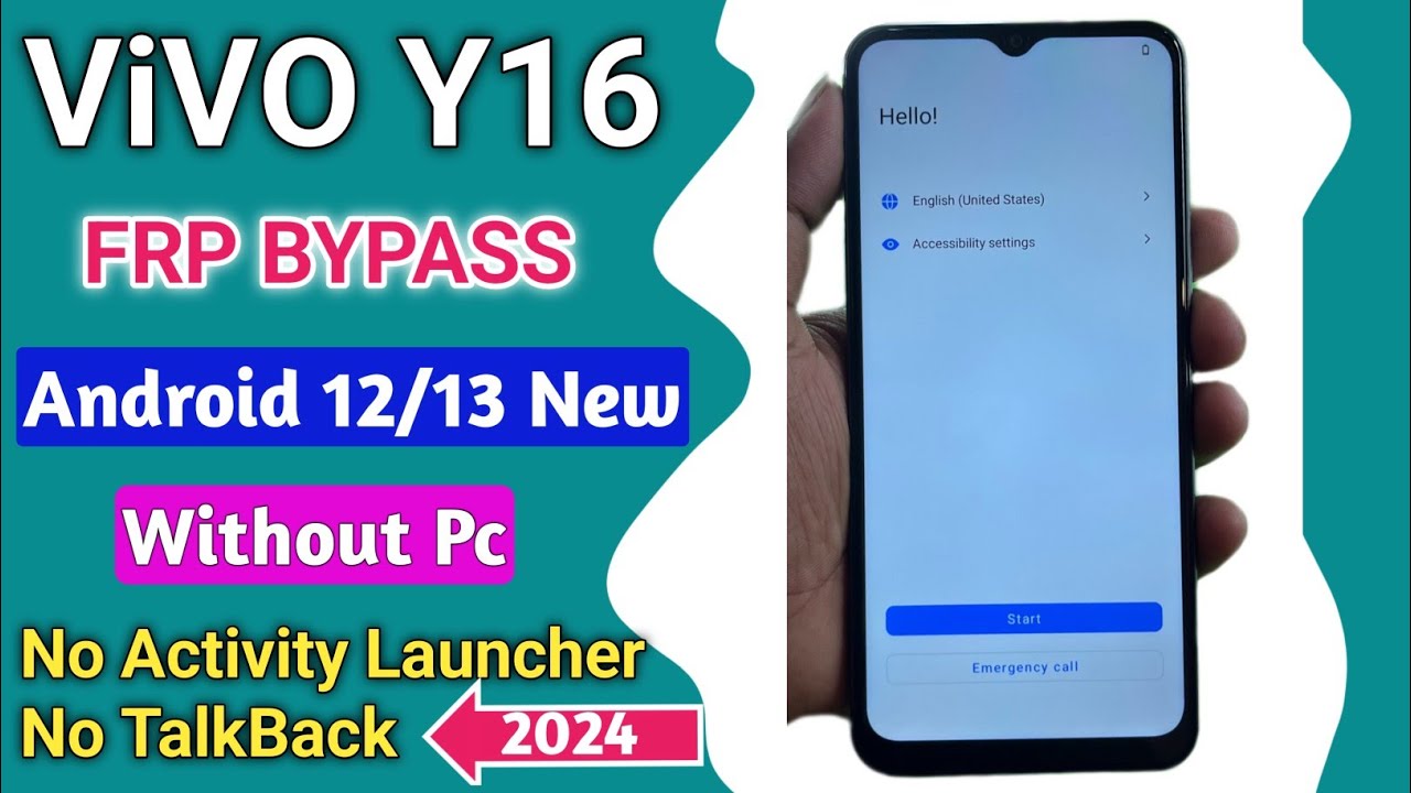 Vivo Y16 Frp Bypass 2024 Android 12/13 New Security || No TalkBack - No Activity Launcher