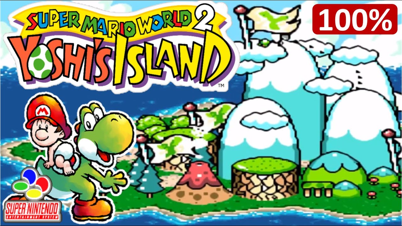 SUPER MARIO WORLD 2: YOSHI ISLAND SNES (SMW2) - Walkthrough / All Coins and Flowers  | NostalGamerBR