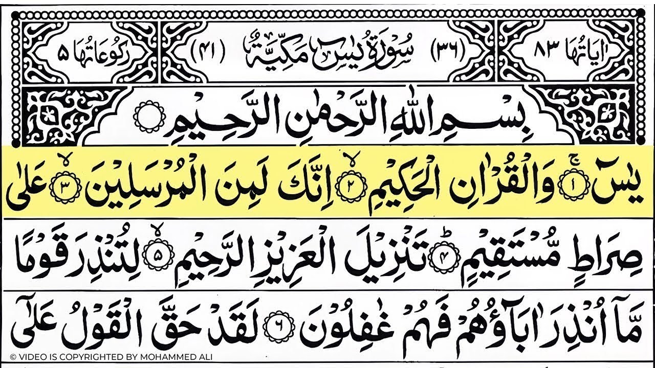 Surah Yaseen (سورة يس) 🌙 | Full Arabic Text | Calm & Soothing Tilawat | Sheikh Alaa Aqel | EP 008