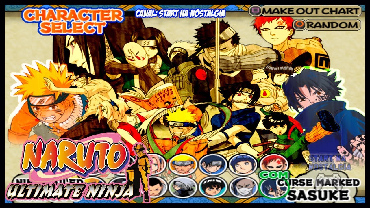 Naruto Ultimate Ninja 1 - [PS2] - LISTA TODOS PERSONAGENS / ALL CHARACTERS