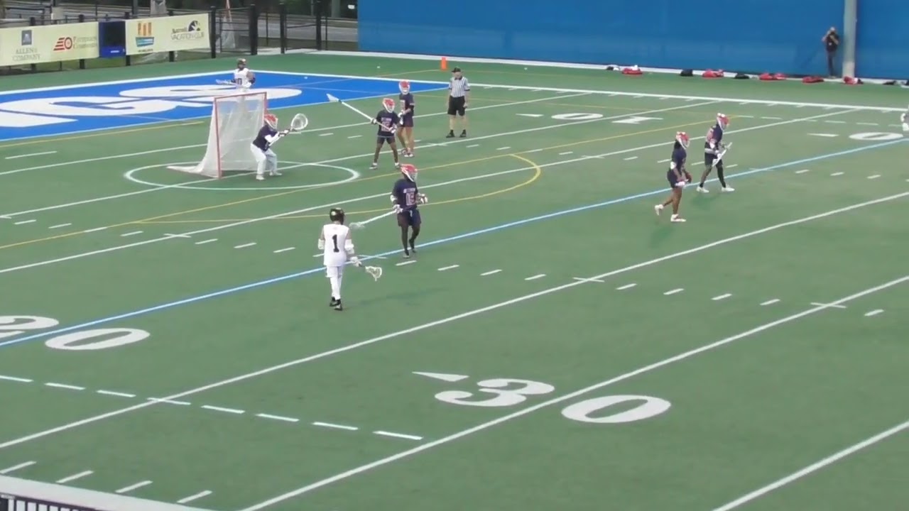 Lake Wales Varsity Boys Lacrosse (white) vs ASA (Blue) 3-7 district finals 20240417