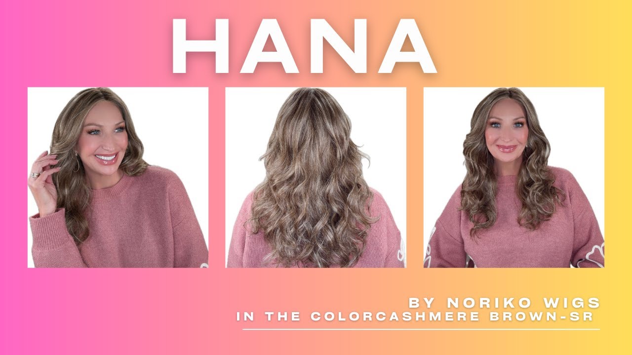 HANA Wig by Noriko in Cashmere Brown-SR. Medium-wavy, ready-to-wear, long-length blended fiber wig