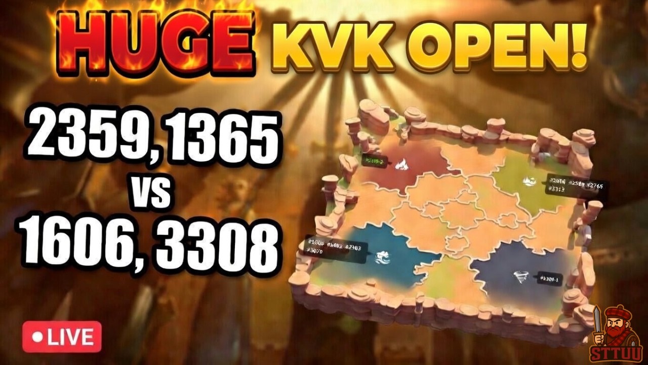 🔴 HUGE KVK OPEN! Chill Tech Rush + Barb Farming in 2359,1365 vs 1606,3308 | Rise of Kingdoms Live
