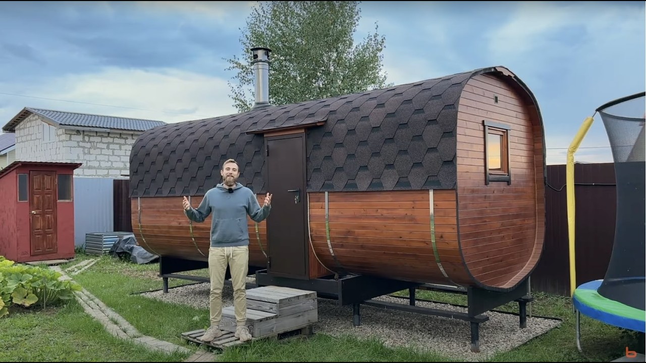 Баня под ключ за 1,5 часа. Баня бочка КВАДРО за 483тр. ВОДОСНАБЖЕНИЕ КРУГЛЫЙ ГОД.