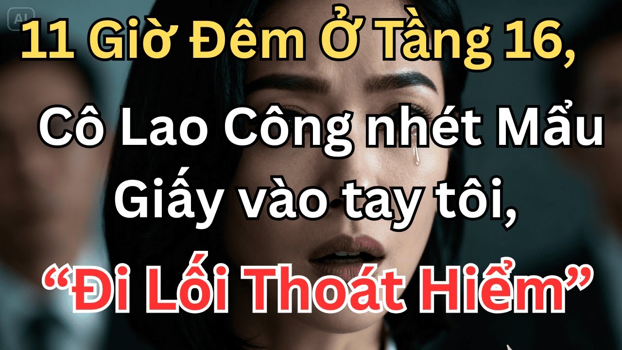Tăng ca đêm, Cô lao công nhét mẩu giấy vào tay tôi : 