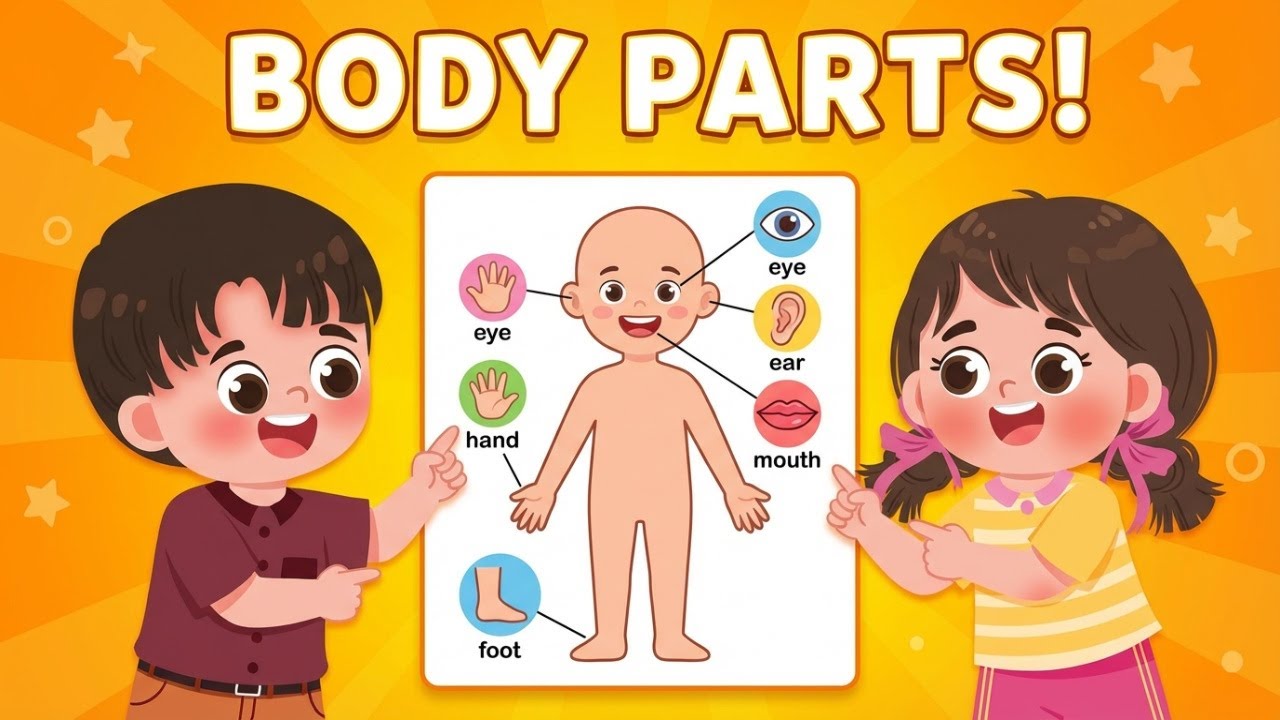 Body Parts Name for Kids 🖐️ Learn Human Body Parts | Kids Educational Video