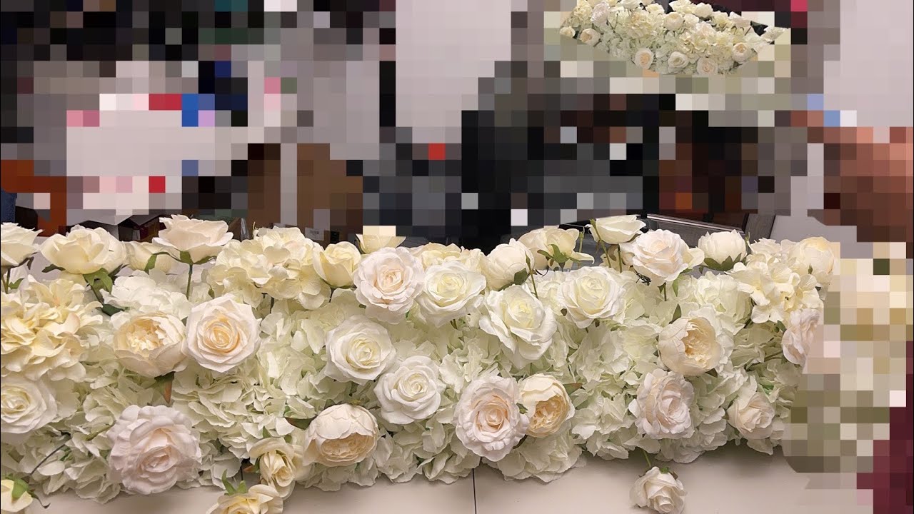 DIY white runner, diy with me, white roses wedding.