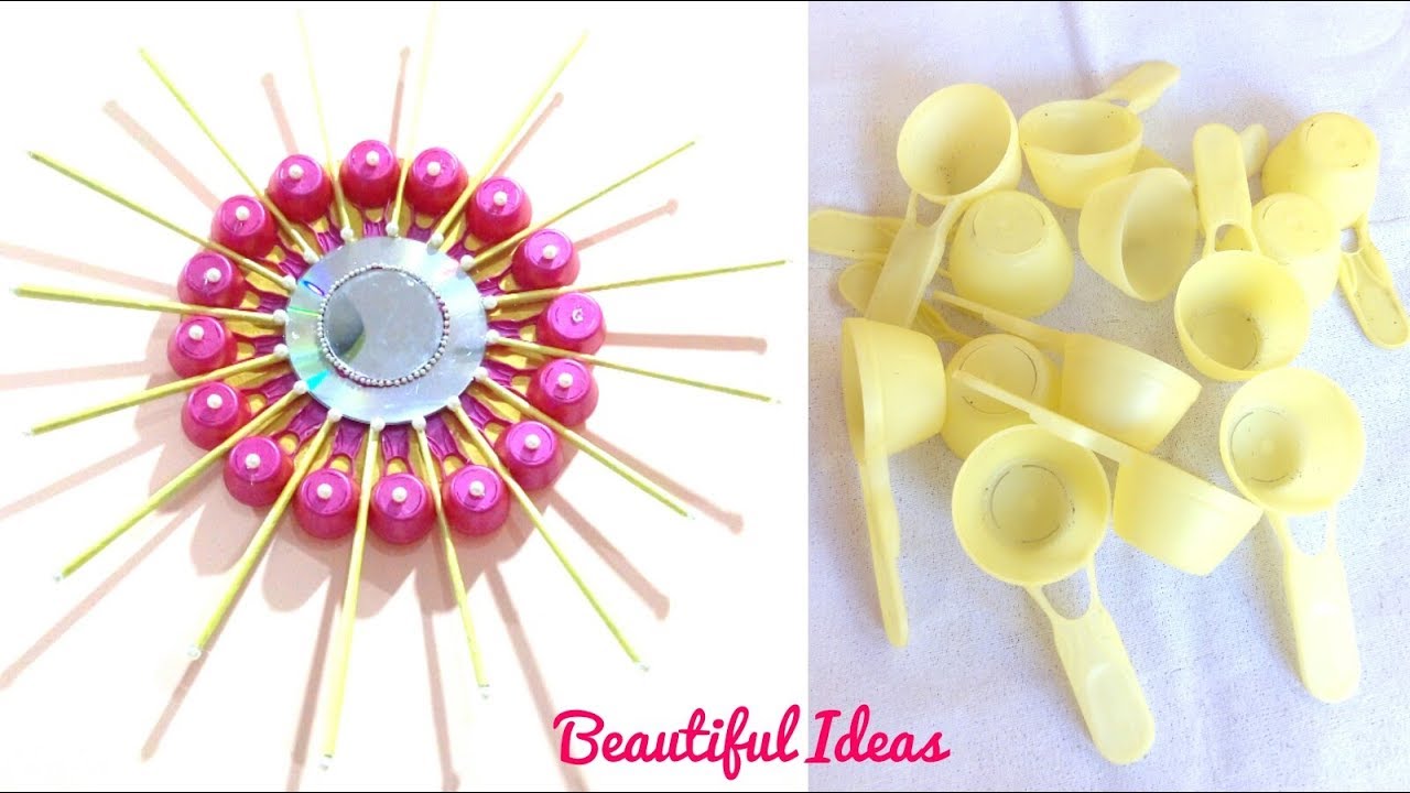 DIY/Plastic Spoon Craft Ideas /Recycled Home Decor/Plastic Spoon Mirror/Reuse Ideas/Beautiful Ideas