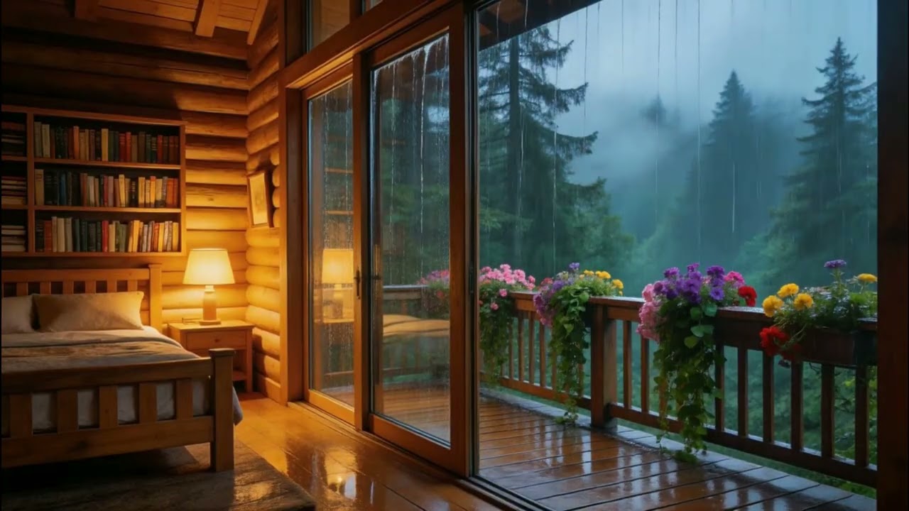 Rain Sounds Outside Window ☔  Night Sleep Ambience