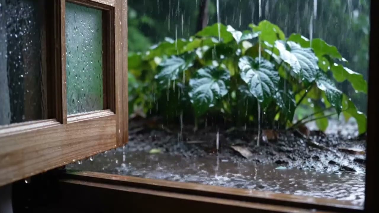 Soothing Rain Outside Window 🌿 Natural Rain Sounds for Deep Sleep