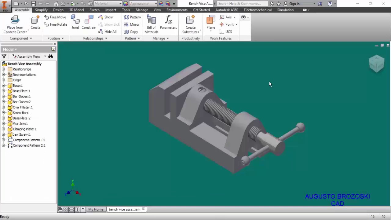 Autodesk Inventor Bench  Vice Complete
