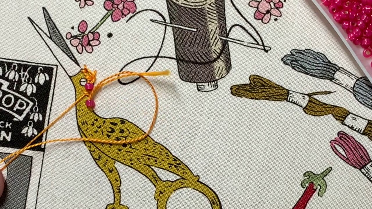 Hand Embroidery: Wheatear Stitch with Beads by wildboho