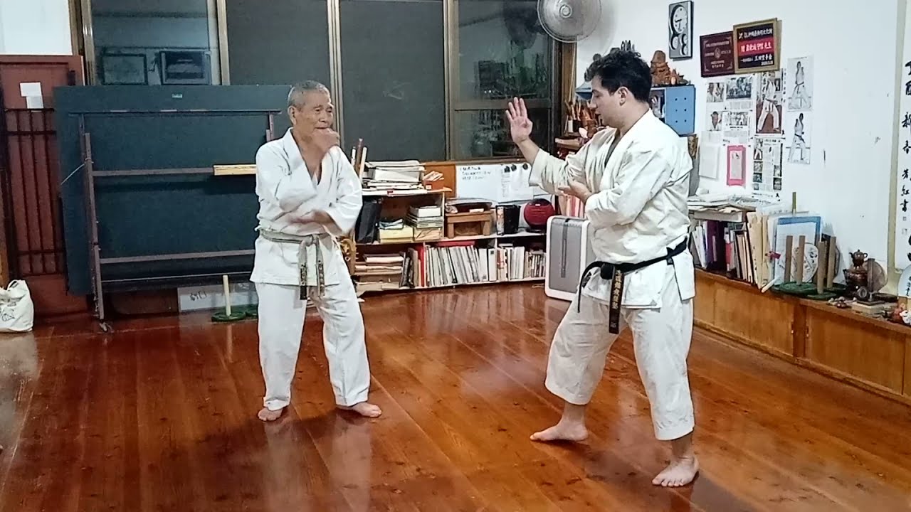 沖縄小林流空手(Okinawa Shorin-ryu Karate)#18　真栄城先生、体幹を意識しながらの手技と足の運びをご教授(Maeshiro-sensei coaching )