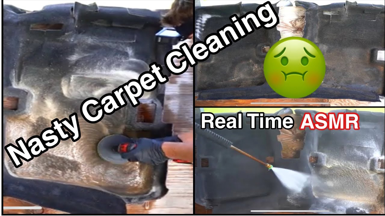 Super Cleaning The Nastiest Carpet Ever | Satisfying Car Detail Pressure Washing Real Time ASMR!!