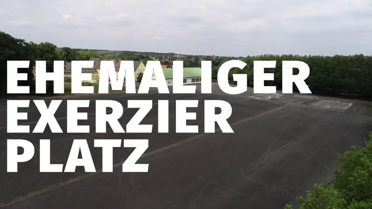 Drohnenflug &uuml;ber den ehemaligen Exerzierplatz der Oxford-Kaserne in M&uuml;nster, Gievenbeck