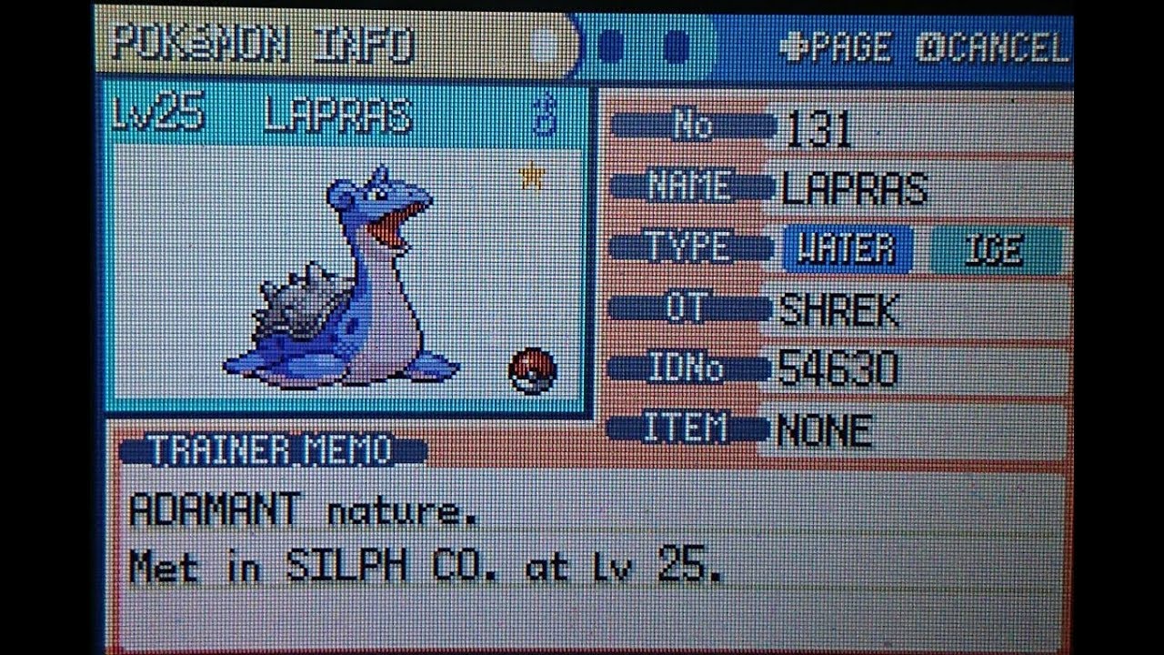 LIVE!! Shiny Lapras after 1137 SRs in Pokemon FireRed!!