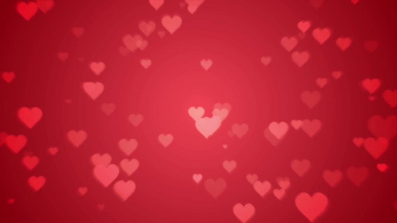 1 HOUR! ~ Romantic Red Hearts Screensaver! ~ Gentle, Soft, Floating About...