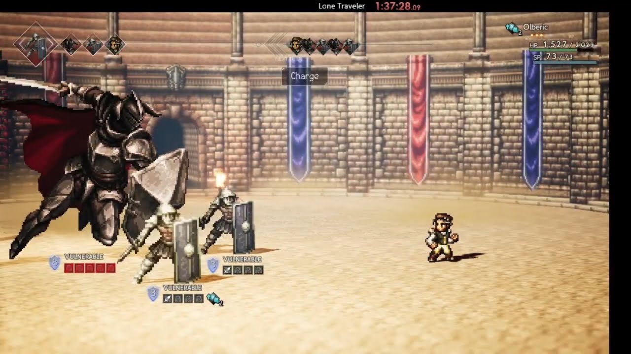 Highlight: Lone Traveler Olberic Speedrun (no reset) [Octopath Traveler] [Solo] [PC]