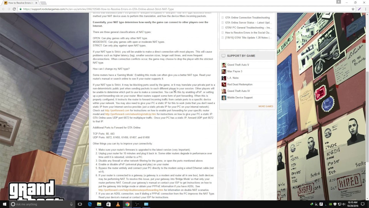GTA V Online Nat Type Fix