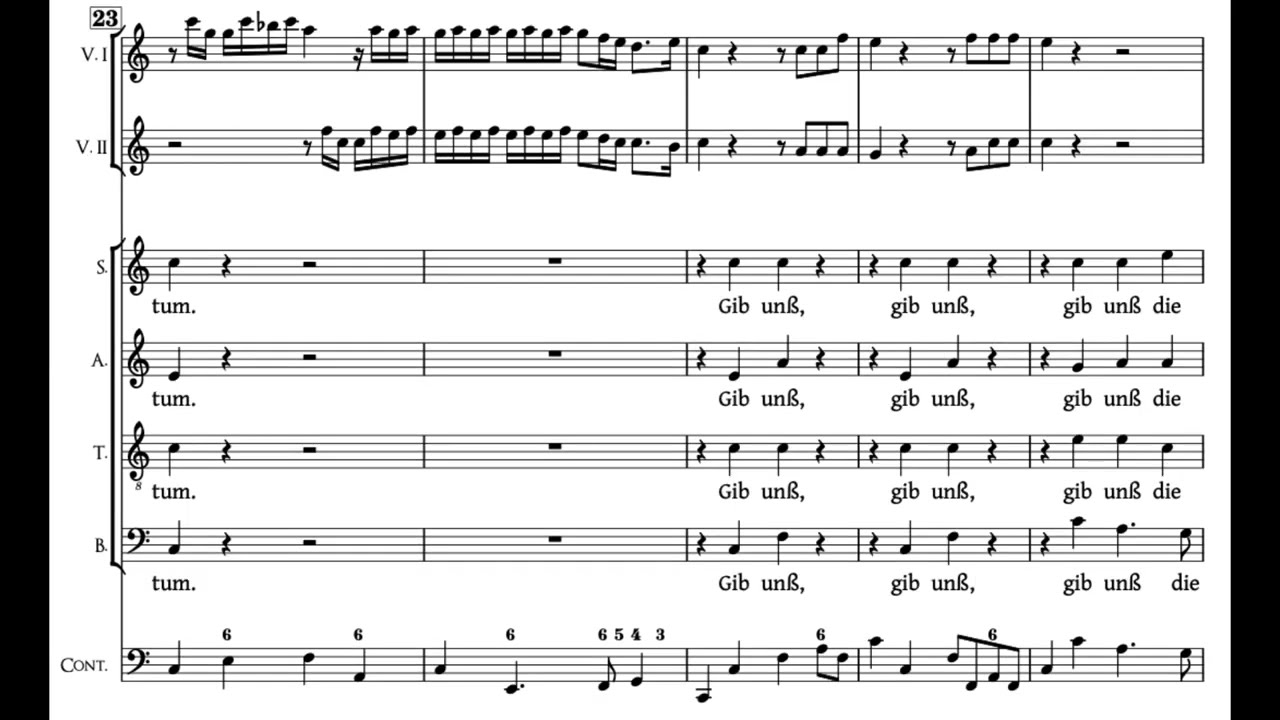 Befiehl dem Engel, dass er komm (D. Buxtehude) Score Animation