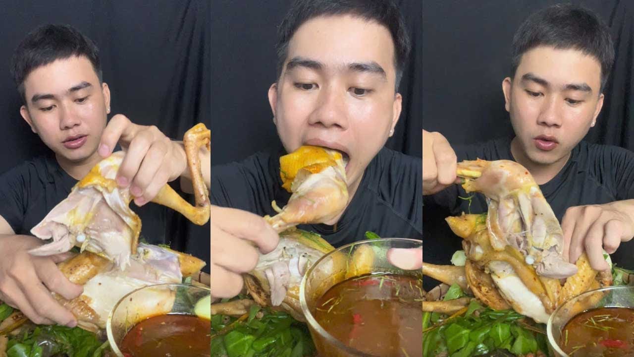 Gà Ta Hấp Nước Mắm Nguyên Con Siêu Ngon | Eating a Whole Steamed Chicken in Fish Sauce