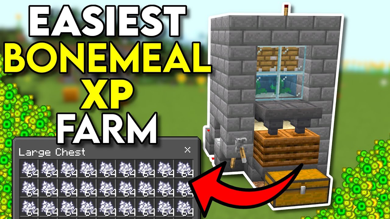 Easiest Bonemeal XP Farm Minecraft Bedrock 1.19!