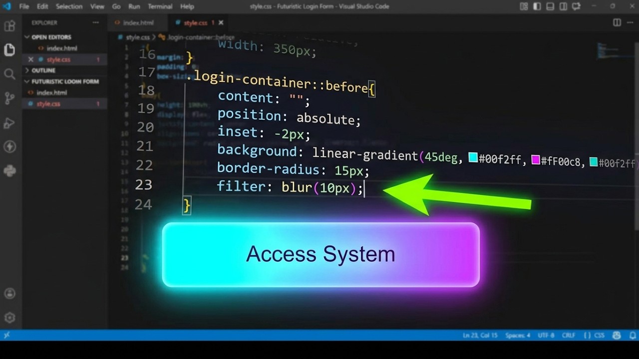 Modern Login UI with Pure CSS Glow Effect