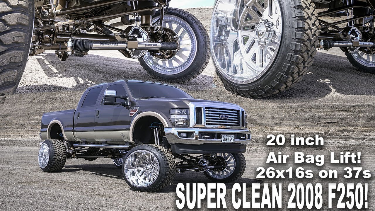 THE CLEANEST 2008 F250 EVER!!! LIFTED 20 INCHES ON 26X16S AIRBAGS DELETE AND MUCH MORE!