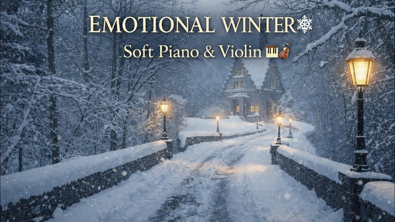 ❄️ Emotional Winter Ambience with Soft Piano & Violin 🎹🎻 | Relaxing Snowfall