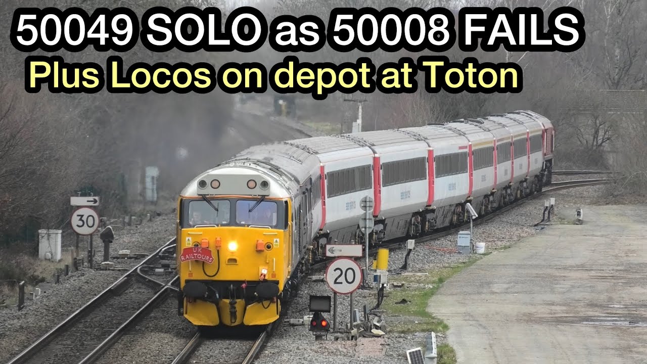50049 ACCELERATING away with 66032 replacing 50008 - Plus HST, Locos on Depot & Cars Setting Back!