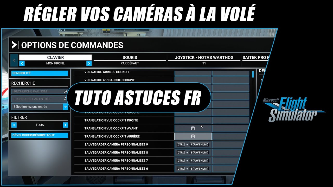 👀 [ MSFS2020 TUTO ASTUCES FR ] R&eacute;gler vos cam&eacute;ras &agrave; la vol&eacute;