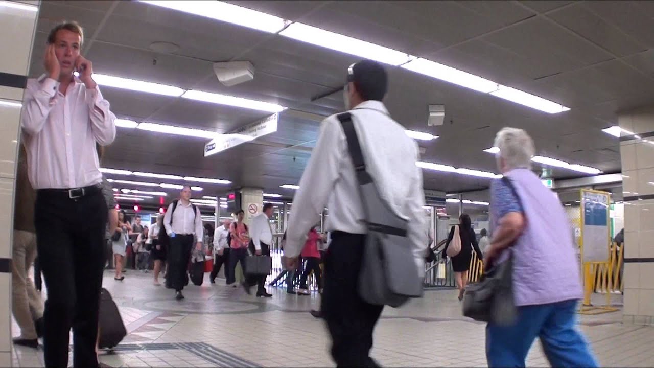 Rush Hours at Sydney Town Hall Train Station