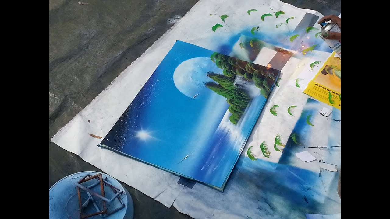 spray paint art - Island / Nature - made by street artist