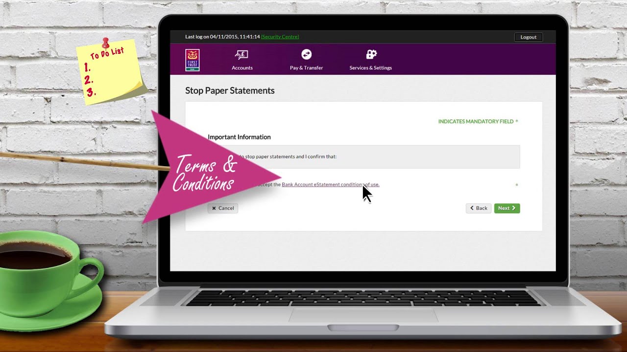 First Trust Bank How to View your Statement and Stop Paper Statements