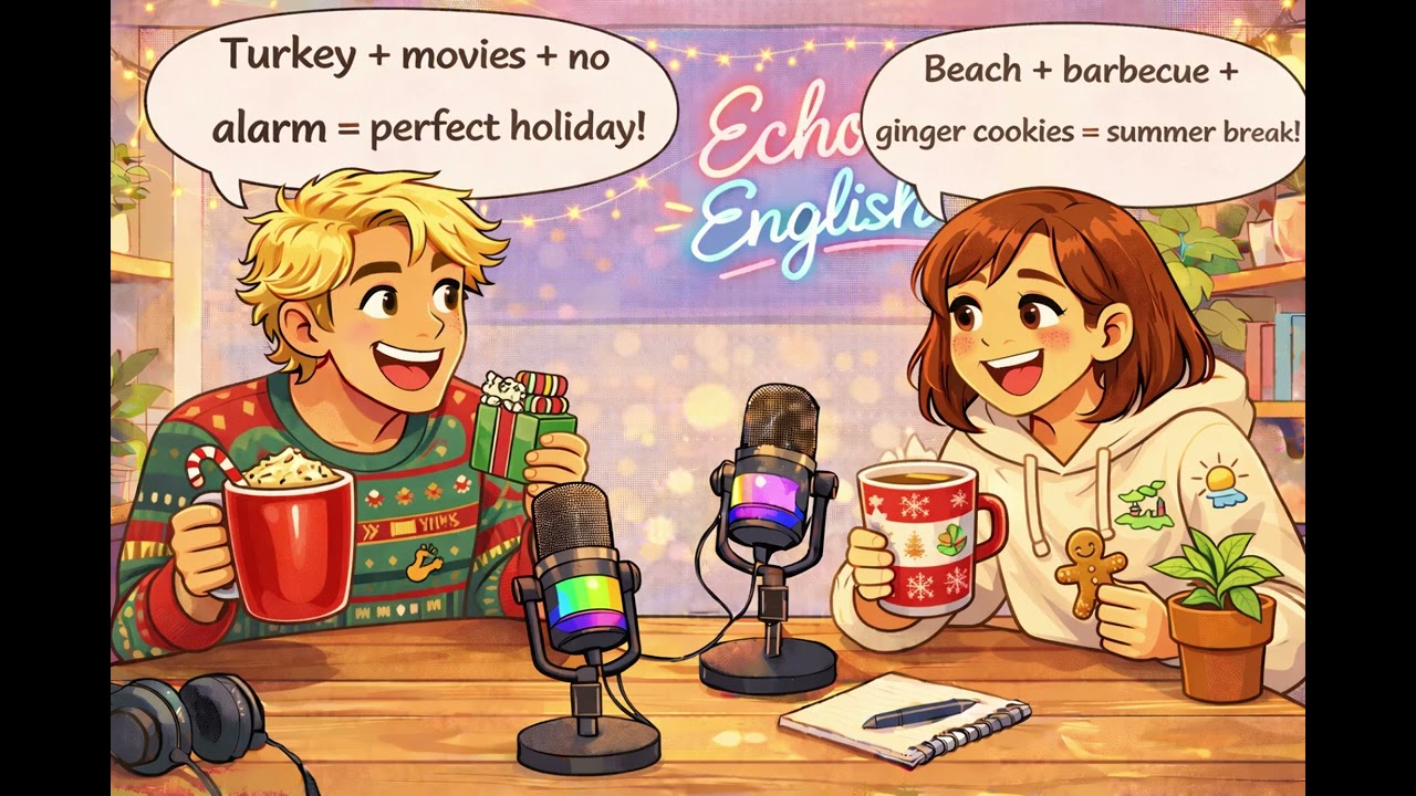 End of Year English | Echo English | Holiday Traditions + New Year Resolutions 🎉🗣️#EchoEnglish