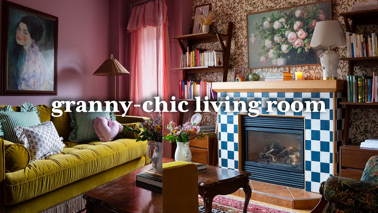 *TINY* Bold Living Room Makeover | Grandma-Chic Style!