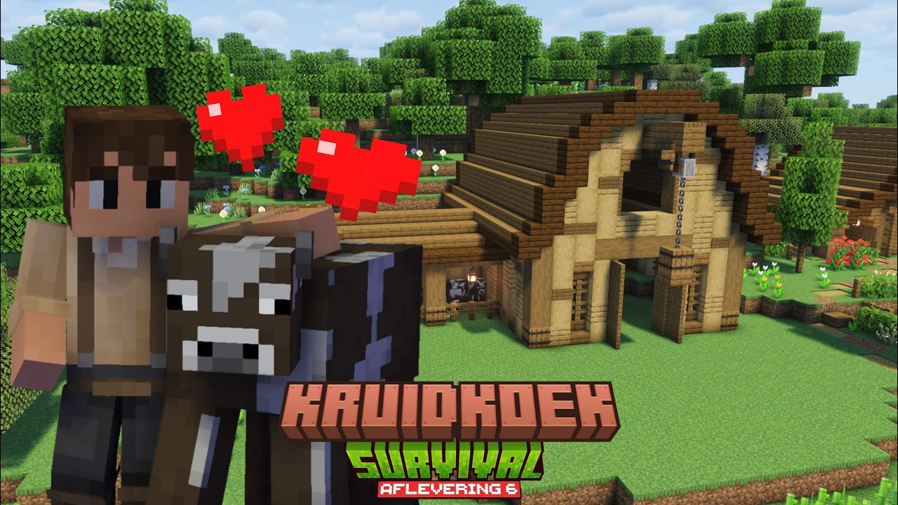 Een Schuur voor mijn Koeien! | Kruidkoek's Survival #6