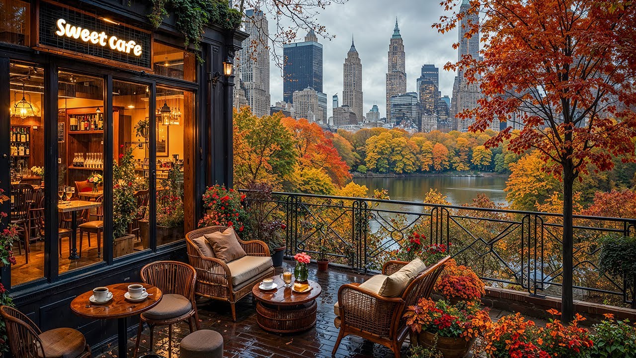 New York Caf&eacute; Jazz in Autumn | Soft Jazz Instrumental with Central Park Views for Calm Study & Work