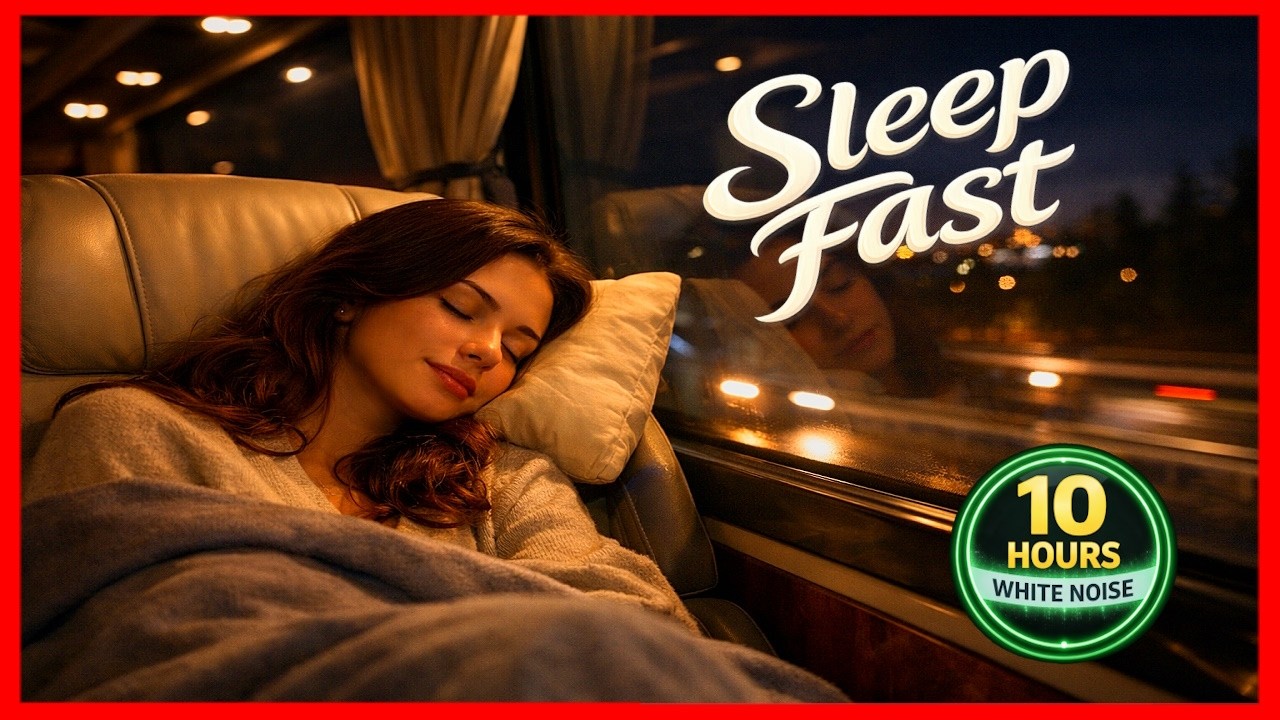 Bus Ride Ambience for Sleep, Relaxing Engine and Road Noise, 10 Hours