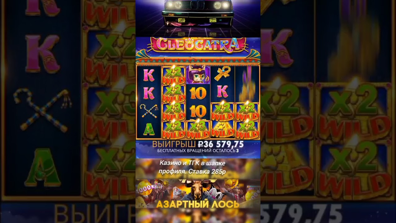 Поймал заносик в Клеокатре по 285р @AzartLos-3 #slot #casino #jackpot #slotmachine #заносы #занос