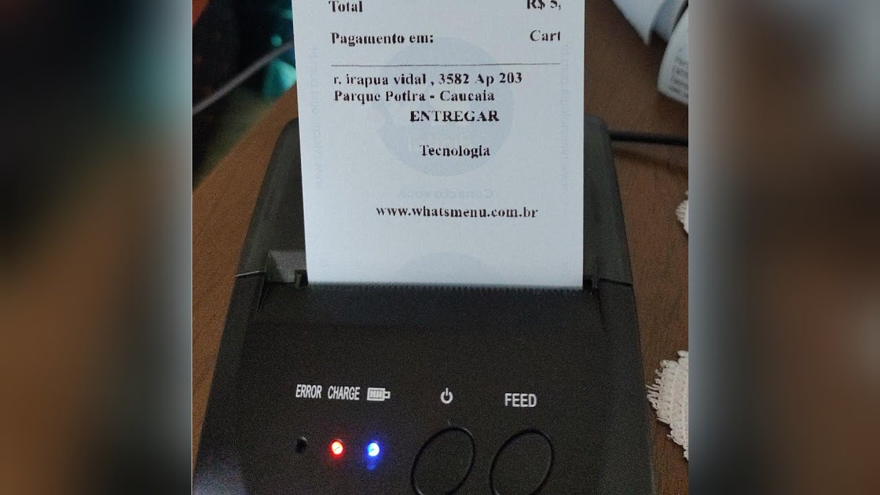 How to install a non-fiscal mini thermal roll printer for use on WhatsMenu
