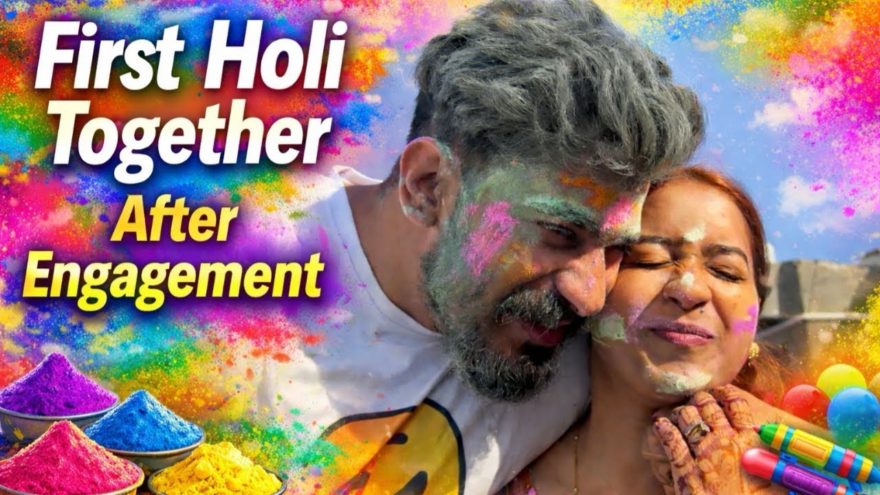 First Holi Together After Engagement ❤️🌈 | Our Most Special Holi😍 #HimShivi #Shigothim #holivlog 
