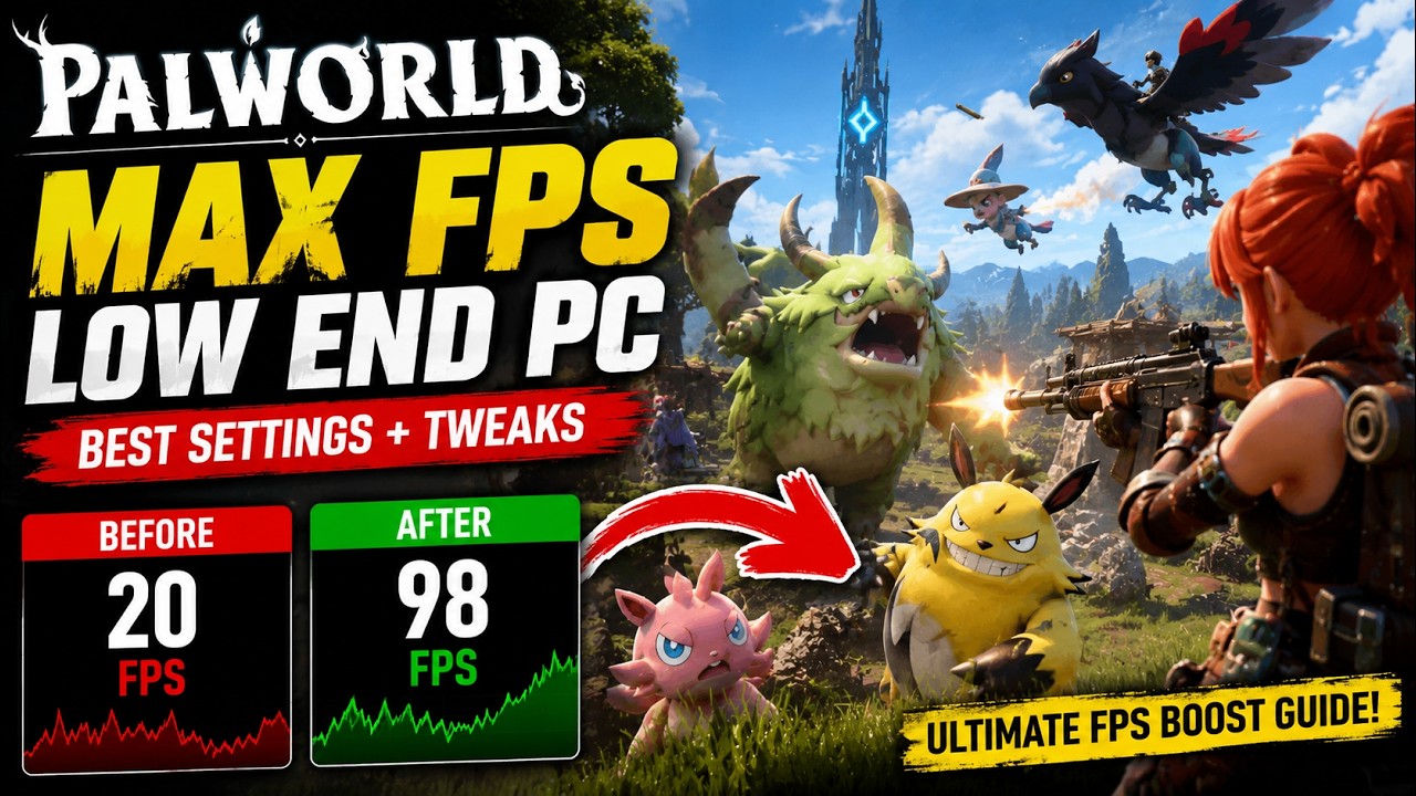 Palworld: &laquo;картофельная&raquo; графика и буст FPS! 🔥 20 FPS ➜ 98 FPS (Гайд для слабых ПК)